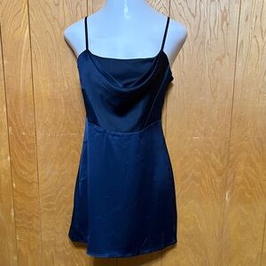 Elegant Navy Blue Slip Dress TOPSHOP